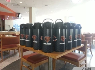 We wrapped coffee carafes for the Chicago Bears