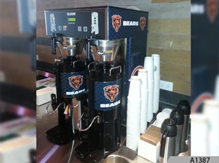 Coffee Machines wraped with Chicago Bears Logos