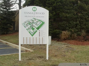 Post & Panel Map Sign - Tanglewood Apartments