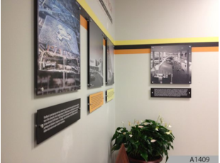 Black PVC and digital print and decorative stands