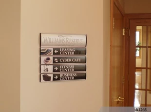 Curved Directional Interior Directory Sign System
