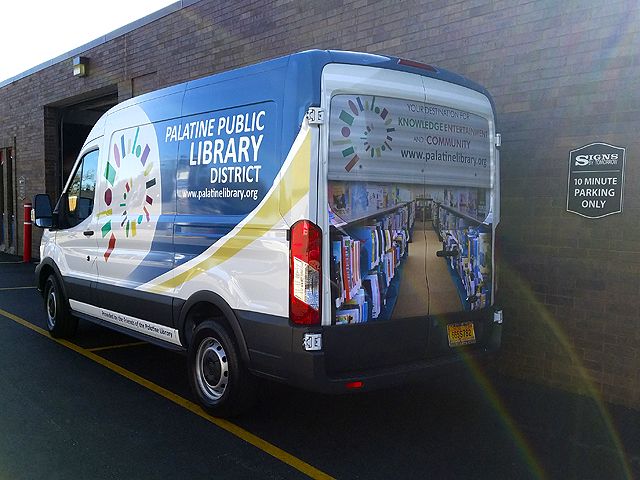 WOW, what a nice looking Vehicle Wrap we have done for the Palatine Public Library
