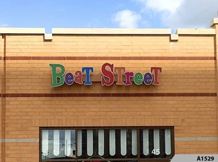 Colorful Illuminated Channel Letters made and installed for Beat Street in Arlington Heights