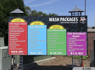 Aluminum Signs, car wash signs, facilities signs, buiilding signs, Grand Prix Car Wash in Deerfield, IL