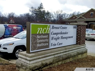 Illuminated Lightbox as Monument Sign for NCH, Arlington Heights, IL