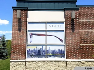 Perforated Window Film | Outdoor Vinyl Lettering & Graphics | Retail | Europa Eyewear, Vernon Hills, IL