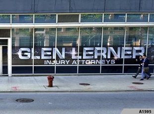 Perforated Window Film | Simple but Effective Window Lettering | Glen Lerner Injury Attorneys, Chicago, IL