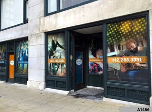 Full Color Window Graphics | Indoor or Outdoor Vinyl Lettering & Graphics | Retail | CA Student Living, Chicago, IL