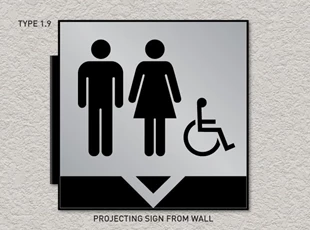 ADA Pro System Restroom Signs - Projecting Overhead