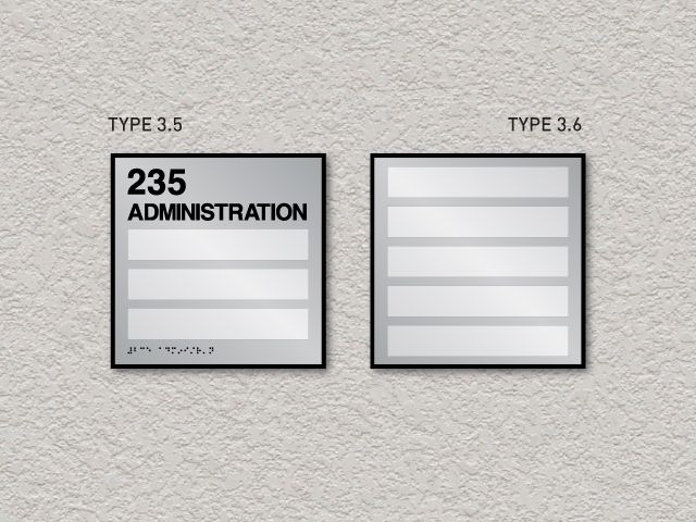 ADA signs with windows for paper inserts