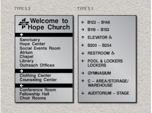 ADA Pro System - Wayfinding Wall Directional Signs