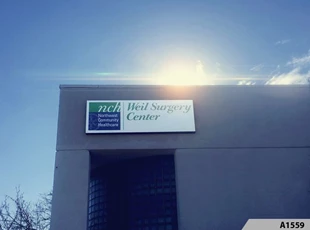 Illuminated Lightbox with translucent vinyl lettering | Healthcare | NCH Weil Surgery Center, Des Plaines, IL