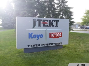 Monument Sign with 3-Dimensional Tenant Signage | JTEKT Toyoda Americas Corporation in Arlington Heights