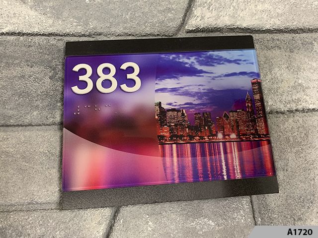 Digitally Printed ADA Sign with Braille and Black Backer - A1720