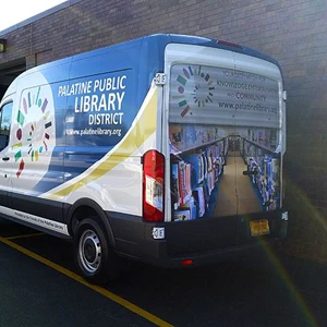 Partial Library Van Wrap