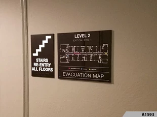 Stairwell Sign and Evacuation Map Signs - A1593
