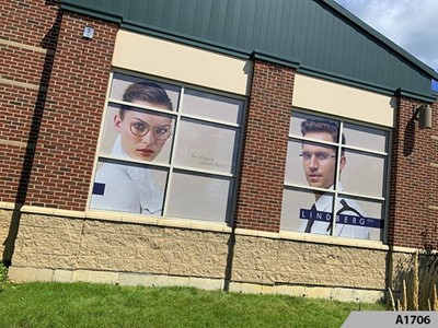 Perforated Window Graphics with see-through capabilities and sun or glare protection.