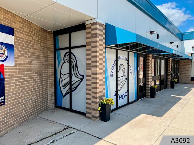 Display any graphic or message while shading from the sun with perforated vinyl film.