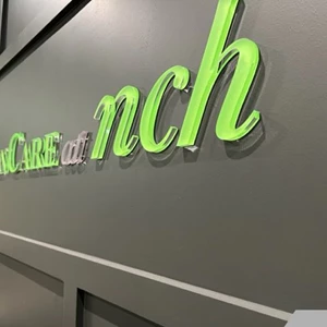 Indoor Dimensional Acrylic Signage to display the NCH Logo on the lobby wall