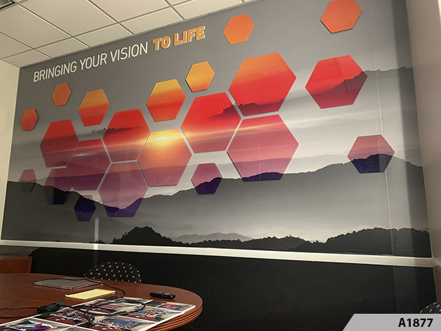 Experiential Graphic Design utilizes CNC Routers and Laser equipment to manufature custom multi-layer wall graphics.