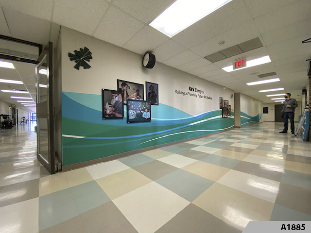 Digitally printed vinyl graphics and 3-Dimensional Lettering as hall way decoration for Special Education Organization