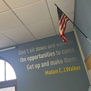 Wall Quotes printed on vinyl, custom cut and installed as wall graphics for local school in Oak Park, IL