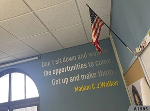 Wall Quotes printed on vinyl, custom cut and installed as wall graphics for local school in Oak Park, IL - Graphics & Murals | Oak Park, IL | Vinyl
