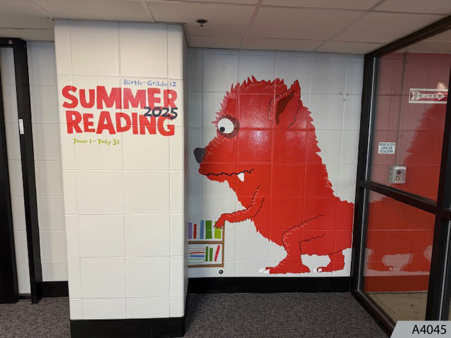 Specialized vinyl mural for library cinder block walls, create a magical place for kids, young and old.