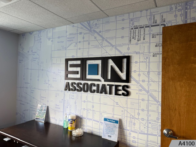 Showcase pride in Chicago, with custom map wall murals with 3d logo graphics.