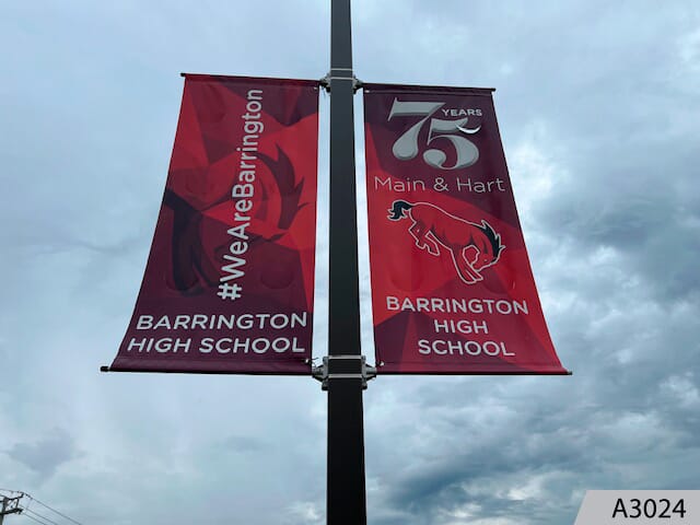 School parking lots are the perfect spot to display some school spirit with boulevard banners.