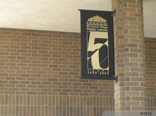 Public Library in Elk Grove Village using Blvd. Banners to celebrate their 50 Year Anniversary