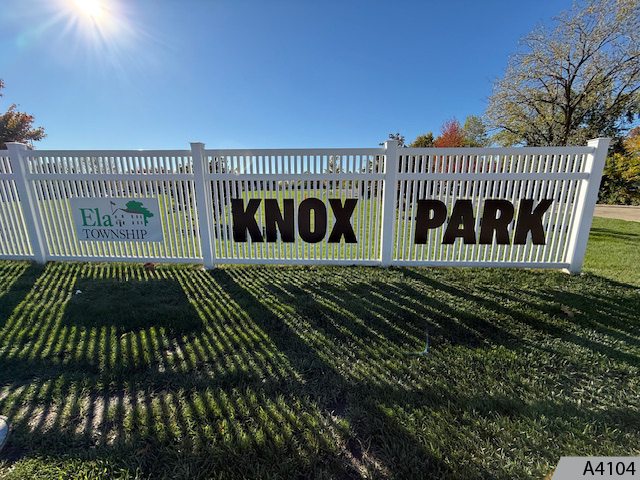 Custom dimensional logo and letters for park district park fence.