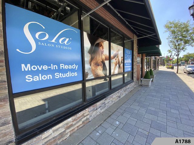 Provide privacy for your clients and visitors with partial vinyl window coverage, while promoting your goods and services.