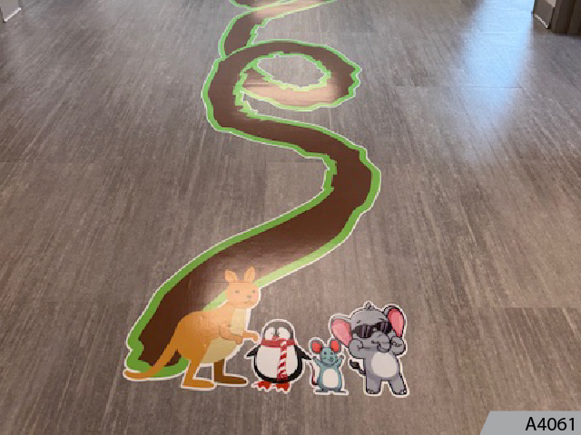 Get the kids to participate in physical activiites, with experiential floor graphics.