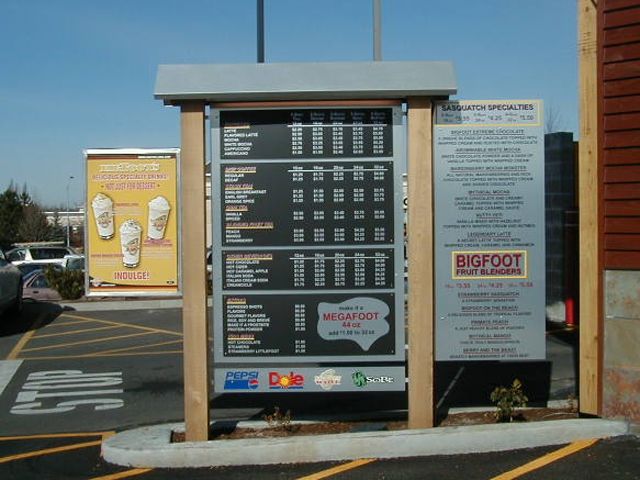 BigFoot Coffee Drive Through Menu