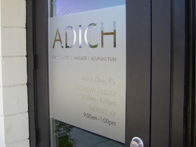 Adich Clinic Etched Glasses window Decal