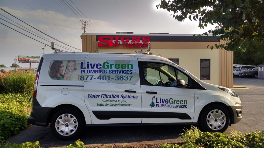 Live Green Plumbing Services Vehicle Lettering