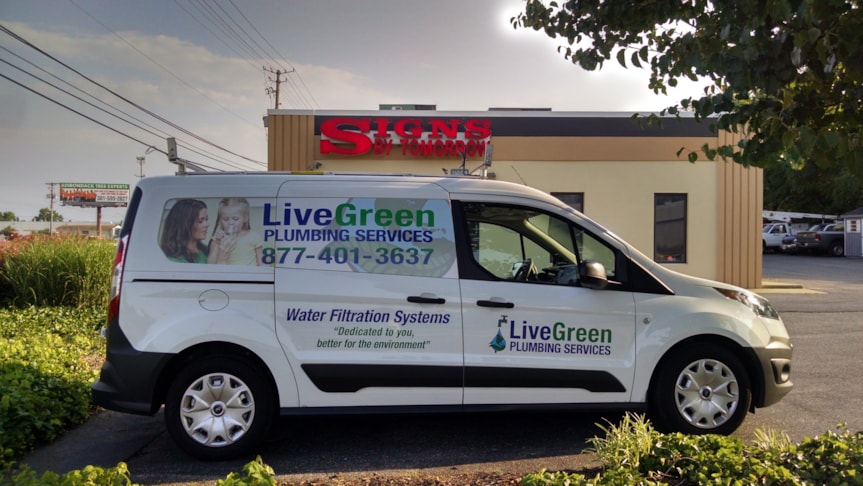 Live Green Plumbing Services Vehicle Lettering