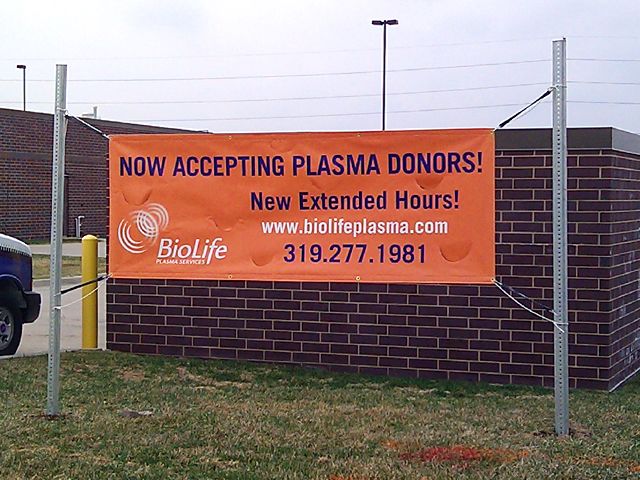 Outdoor Banner w/ Windslits & In-ground Supports