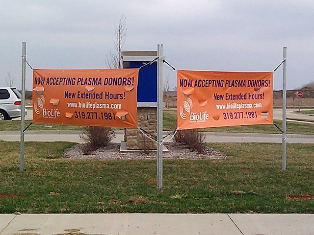 Outdoor Banners w/ Windslits & In-ground Supports