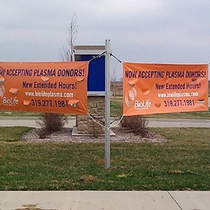 Outdoor Banners w/ Windslits & In-ground Supports