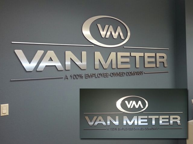 Brushed Silver Dimensional Logo