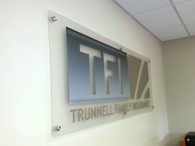 Custom Logo Sign on Frosted Plexi