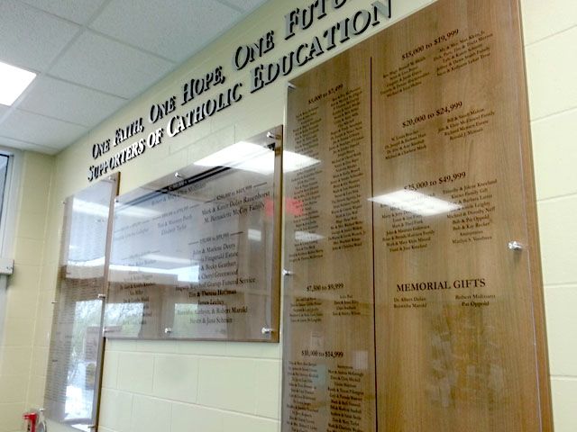 Custom Fabricated Donor Wall