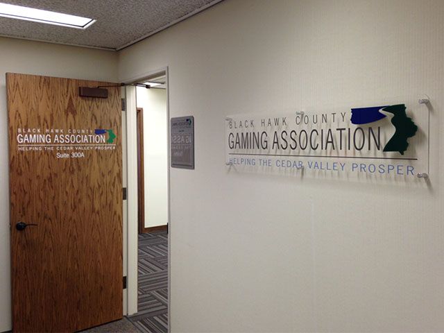 PlexiGlass with Custom Cut Acrylic Logo & Vinyl on Wood