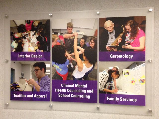 PlexiGlass Signs Mounted with Brushed Steel Standoffs