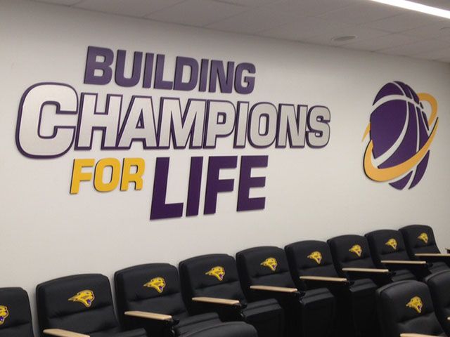 Flat Cut Acrylic mounted to the wall