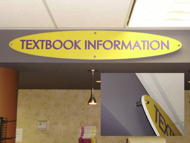 University Book & Supply Interior PVC Sign + Chrome Standoffs