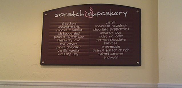 Scratch Cupcakery Interior Magnetic Menu Board