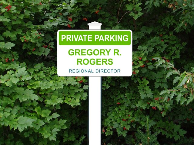 Outdoor Parking Lot Sign with PVC Post